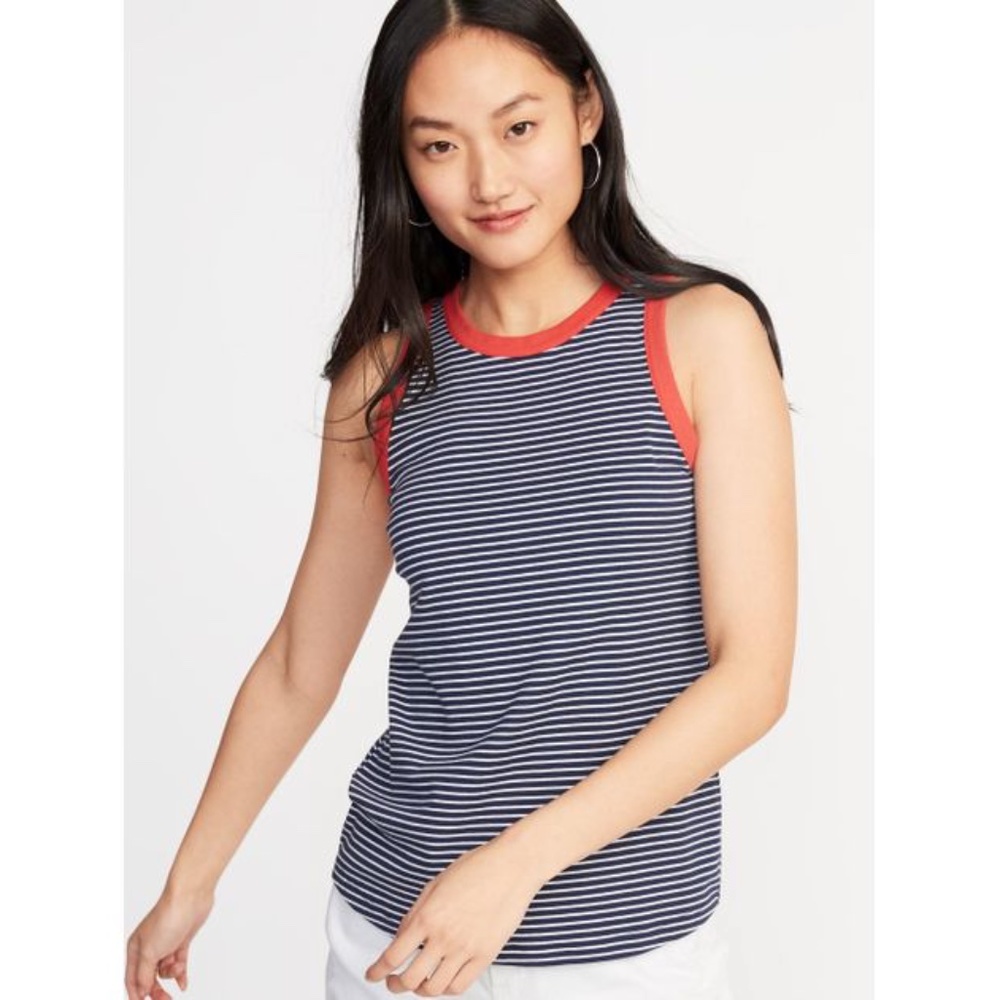 Old Navy Slim Fit Navy Stripe Tank M, NWOT